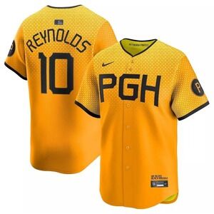 Nike Pittsburgh Pirates City Connect Yellow Bryan Reynolds #10 Jersey NWT Large